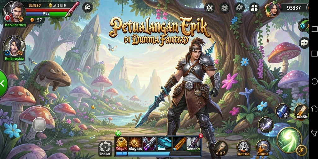 Tangkapan layar menampilkan aksi seru dalam game RPG 93337.