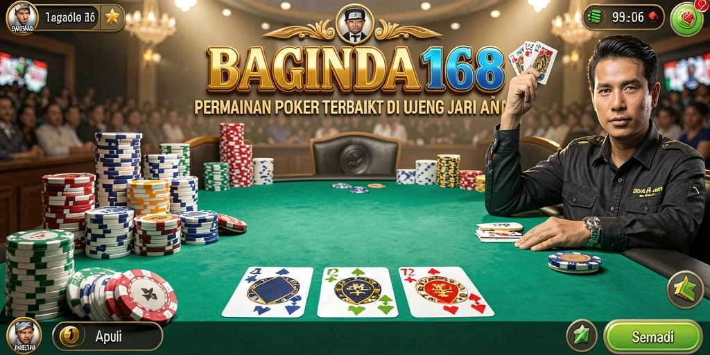 Tampilan gameplay Poker yang seru dan kompetitif di BAGINDA168.