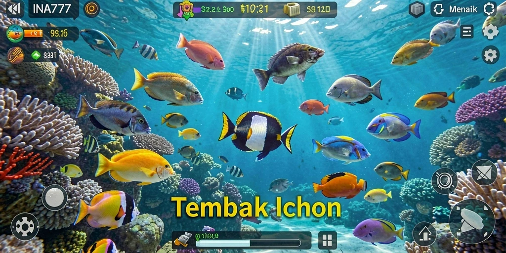 Tampilan gameplay seru di dalam permainan Tembak Ikan INA777.
