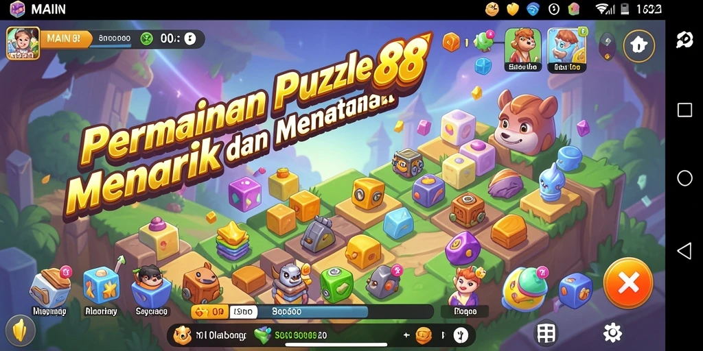 Menampilkan gameplay seru dalam permainan Puzzle.